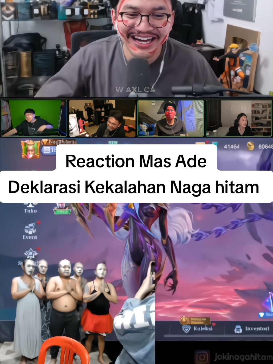 Reaction Mas Ade 😂 Deklarasi Kekalahan Naga hitam terhadap Geng Kacamata 😂🤓🤓 #NEXTJagoanMabar #MLBBNEXT2025 #adesetiawan #pascolmania #deankt 