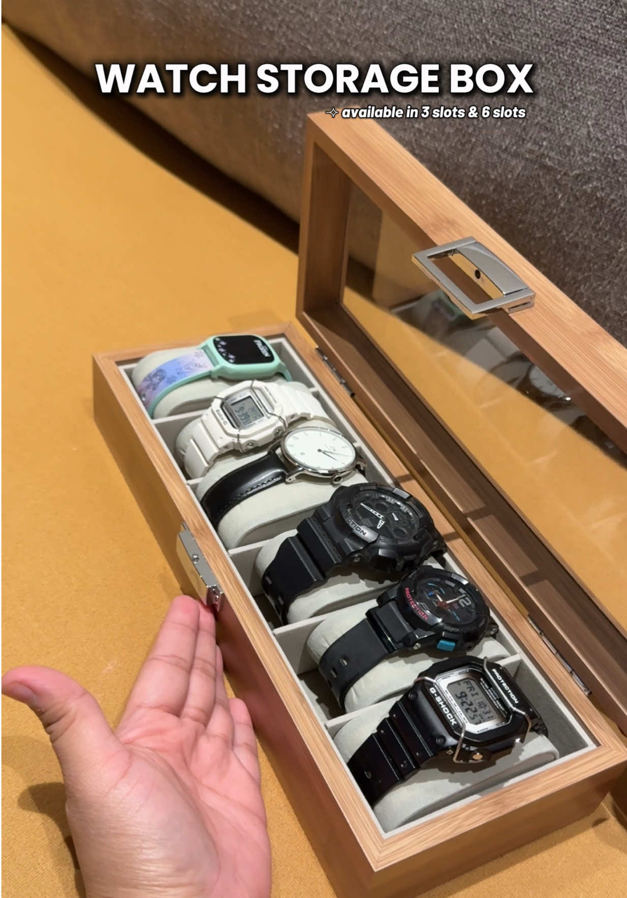 ang ganda ng lalagyan ng watch organizer na ‘to, protektado pa. Iwas gasgas at alikabok ✨ #watchorganizer #watchstorage #watchstoragebox #boxforwatch #giftideas