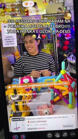 ACABAMOS DE BATER 310 VENDAS EM UMA LIVE 😭😭😭🙏🏻🙏🏻🙏🏻❤️❤️❤️ MUITO OBRIGADA PELA CONFIANÇA #liveshop #promodomes #tiktokshop v