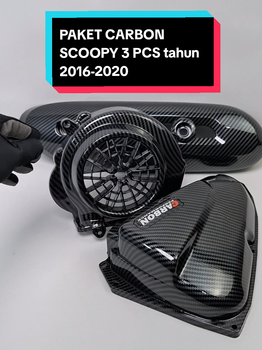 PAKET CARBON SCOOPY 3 PCS tahun 2016-2020 #tutupfilterscoopy #tutupkipasscoopy #tutupknalpotscoopy #motorcycle #secoopy 