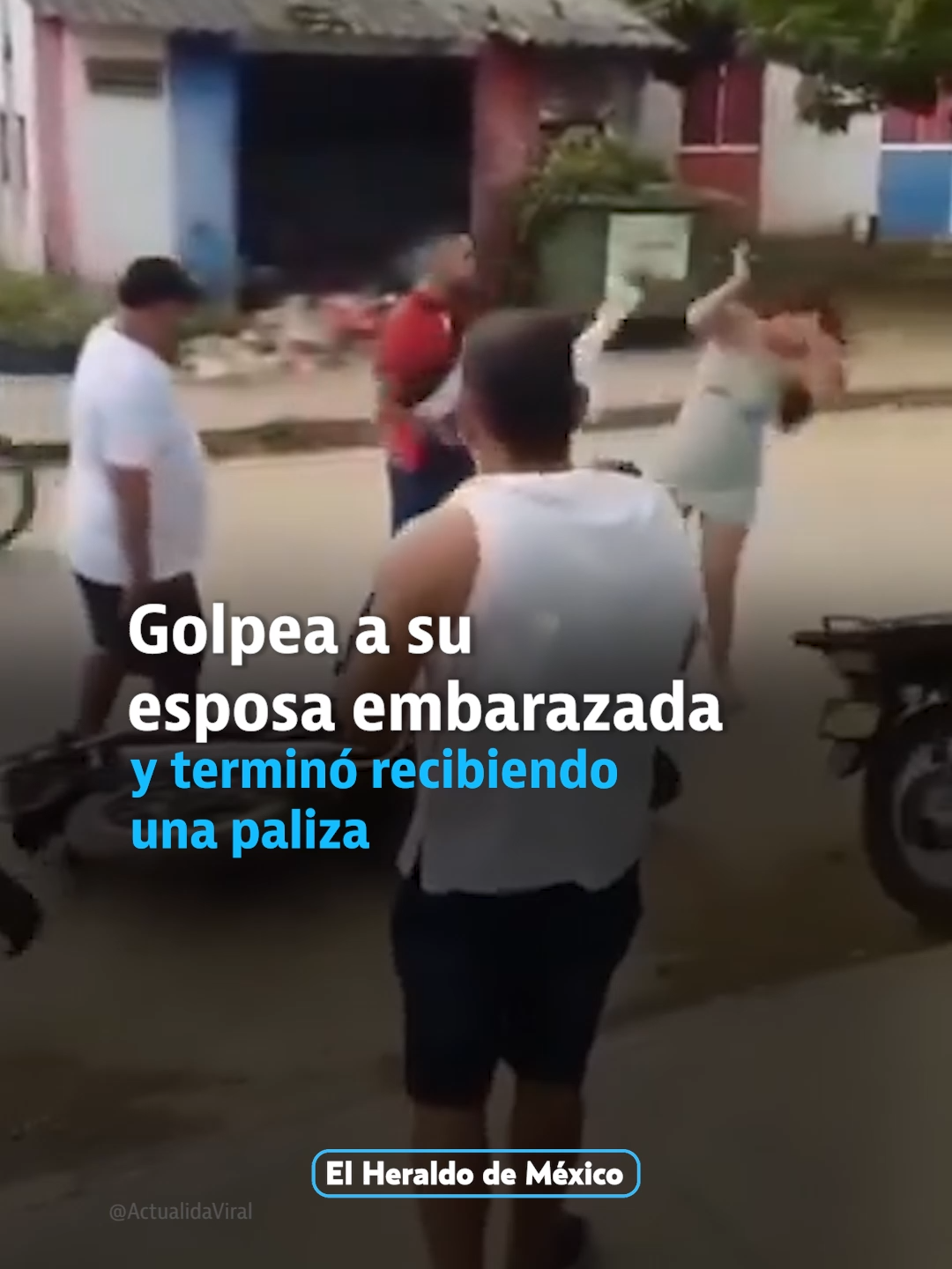 Golpeo a su esposa #embarazada y terminó recibiendo una paliza