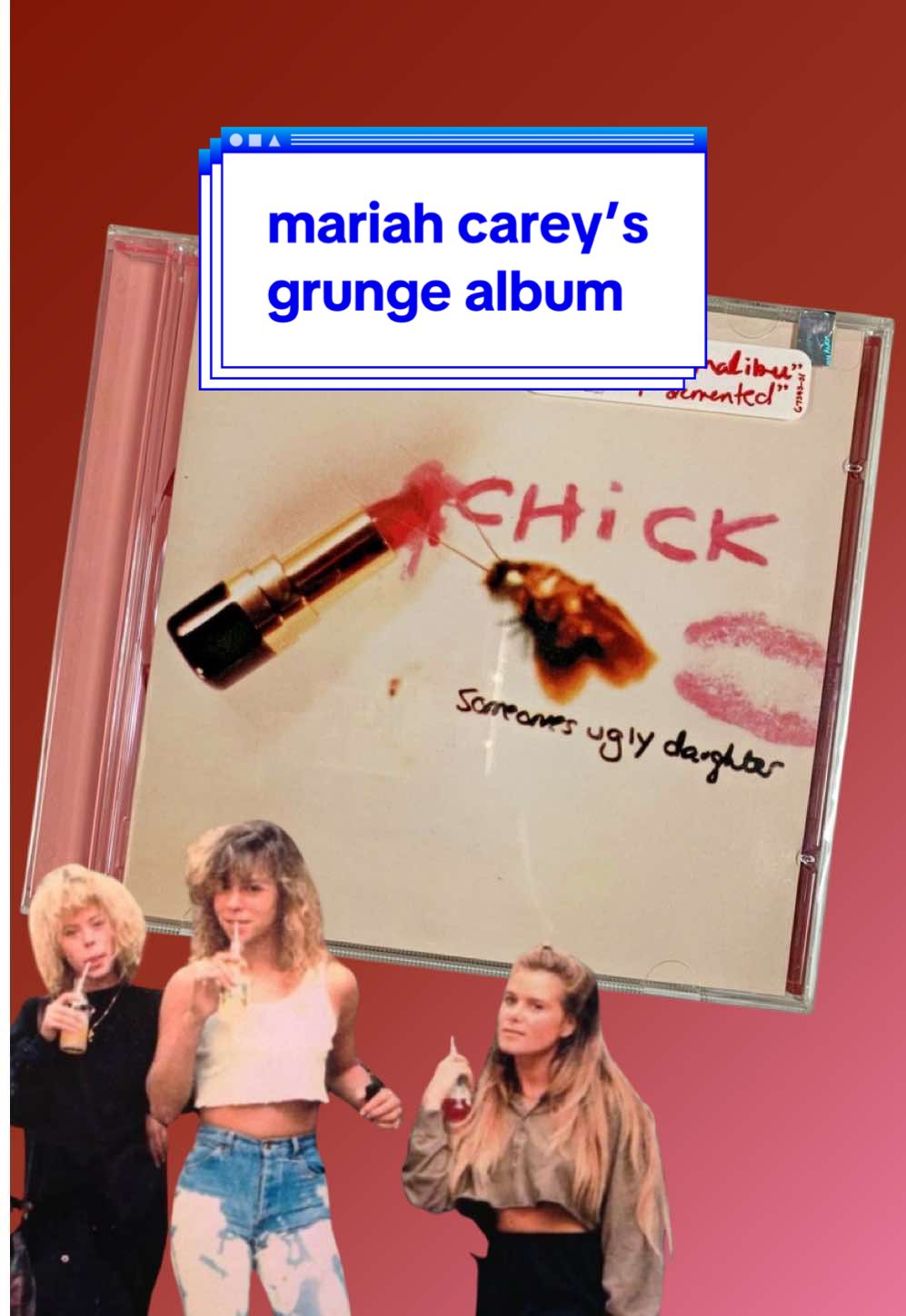 Mariah dropped Daydream with “Fantasy” and “One Sweet Day” while secretly cutting Someone’s Ugly Daughter with “Prom Queen” and “Love Is a Scam.” ✨ Under Tommy Mottola’s evil watch she balanced a polished dream pop with a hidden alt rock scream 👀🎤