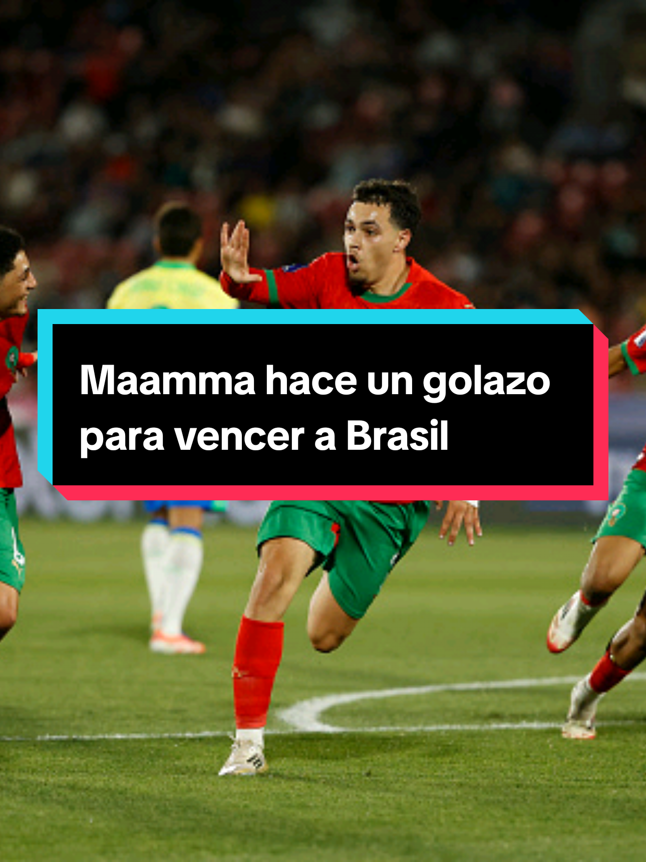 ¡Golazo de otro planeta! 🌟 ⚽ Othmane Maamma la prendió de chilena y abre el marcador para Marruecos ante Brasil. #U20TD #U20WC #MundialTelemundo #Chile2025