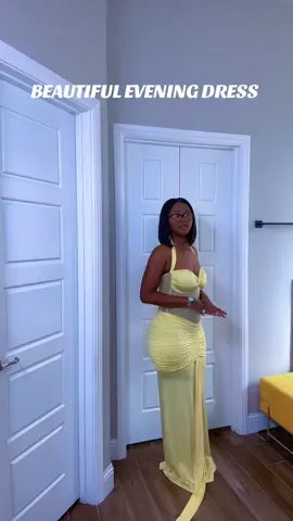 Evening dress #yellowdress #birthdaydress #dinnerdress