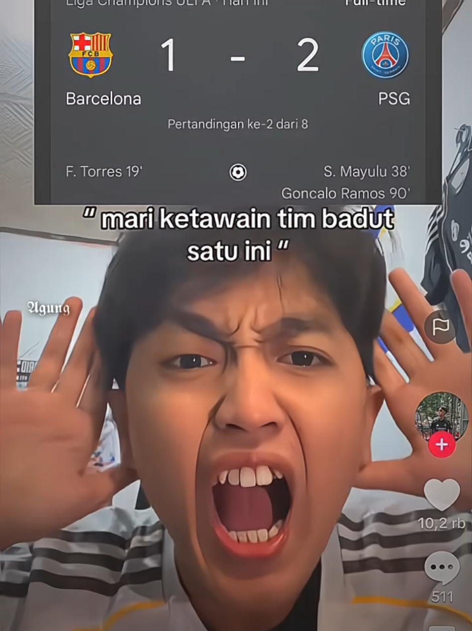 lebih baik 1-2 dari pada 4-0🤭😹 #psg #viscabarca🔴🔵 #barcelona #football #fyp 