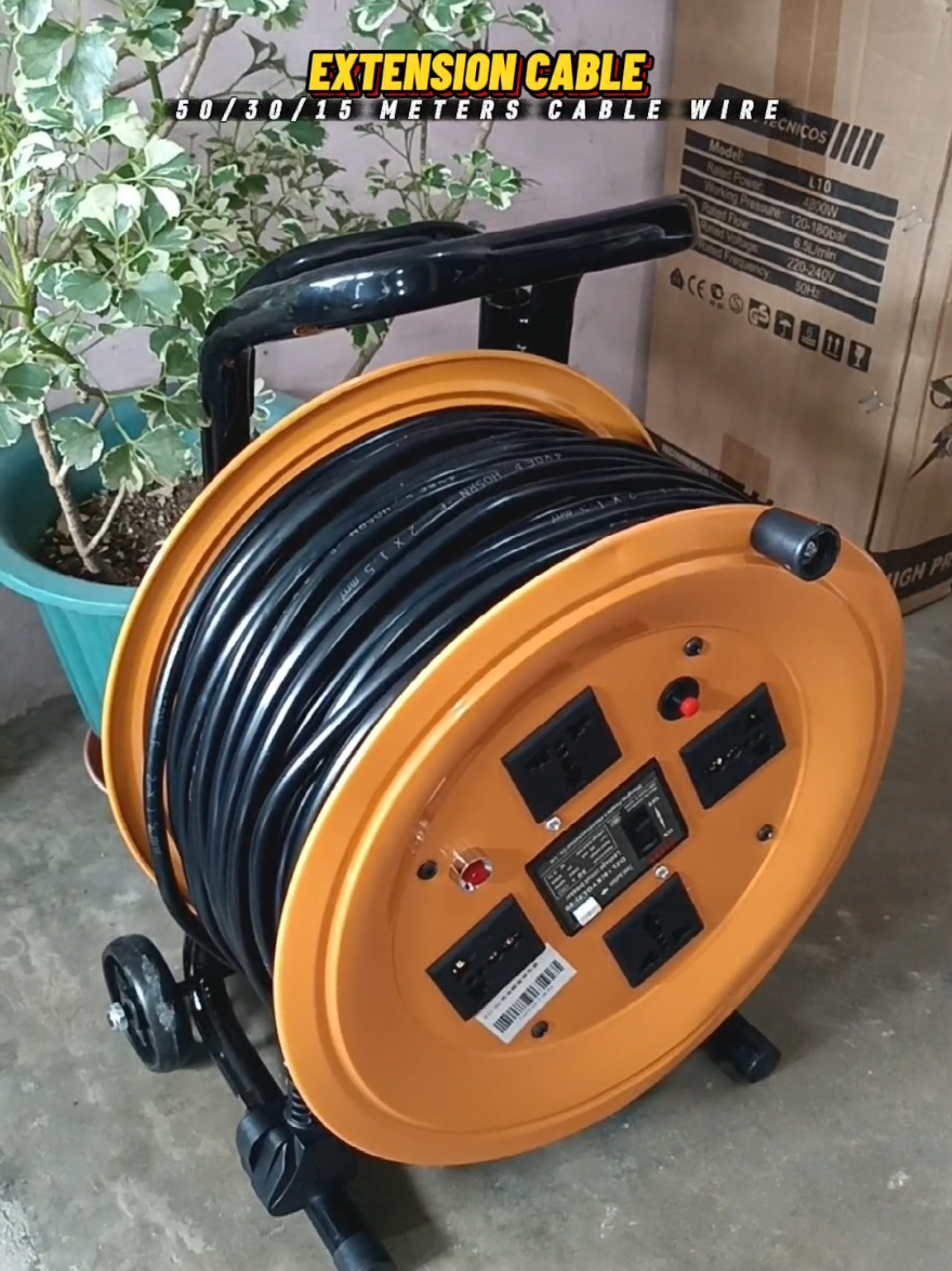 Extension Cable 50/30/15 Meters Heavy Duty Cable Extension Wire With Multi-Socket & Safety Breaker High Quality Pure Copper Extension. Check This Out🔥 #extension #heavyduty #fyp #durable #extensions 