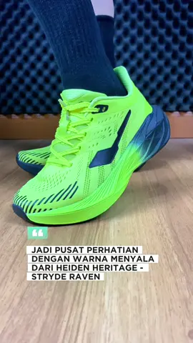 HEIDEN HERITAGE STRYDE RAVEN Sepatu ini tidak rekomendasikan untuk long run karena formulasi midsole super bounchy yang lebih pas untuk lari santai (easy run) dengan jarak kurang dari 10K Jadi pas banget untuk pemula atau Easy run dengan kecepatan lari pace 7, 8, atau 9
