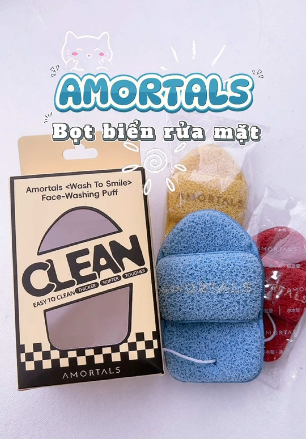 Bọt biển rửa mặt Amortals #amortals #amortalsvn #bongmutruamat #bongmutruamatbotbien #bongmutruamatamortals 