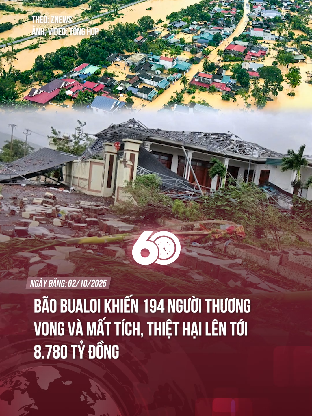 BÃO BUALOI KHIẾN 194 NGƯỜI THƯƠNG VONG VÀ MẤT TÍCH, THIỆT HẠI LÊN TỚI 8.780 TỶ ĐỒNG #theanh28 #tiktoknews #60giay