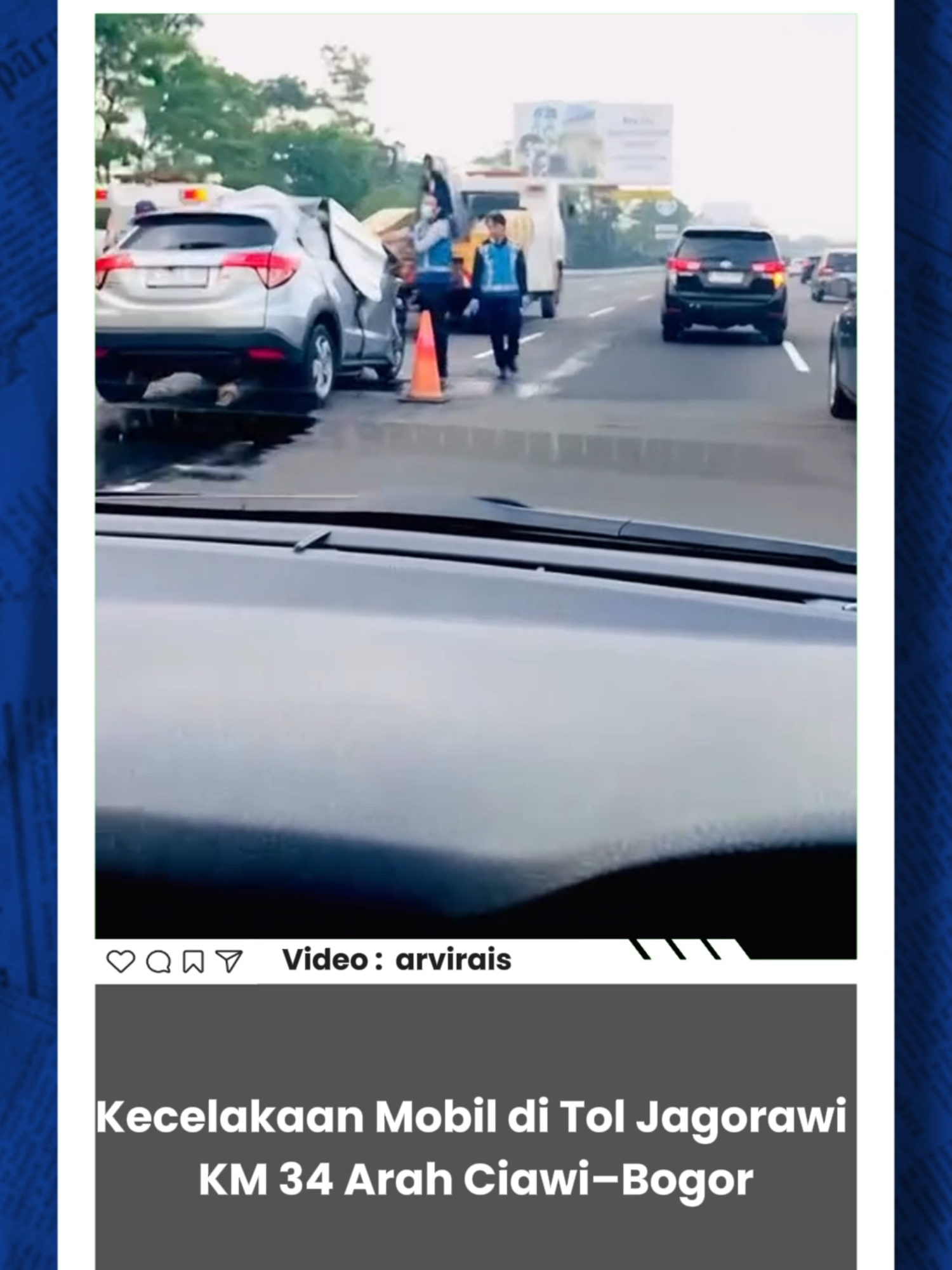 Kecelakaan mobil terjadi di Tol Jagorawi KM 34 arah Ciawi–Bogor, kawasan Sentul Utara, pada Sabtu (2/10/2025). Insiden ini sempat membuat arus lalu lintas tersendat, sementara petugas kepolisian dan pihak tol langsung melakukan penanganan serta evakuasi kendaraan yang terlibat. . . #jabarekspres #jabarekspresid #radarjabar #toljagorawi #kecelakaan #laka #bogor #ciawi #sentul #bogorupdate #bogorhariini #jabarupdate #jabarnews #beritajabar #beritaterkini #beritaterbaru #infojabar #laluLintas #polisi #evakuasi