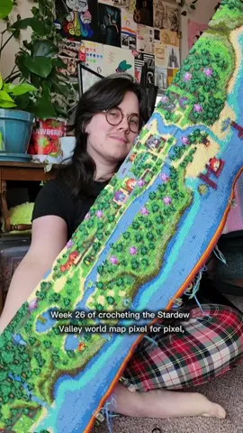 week 26 of crocheting the Stardew Valley world map pixel for pixel! #crochet #stardewvalley #transgender #videogames #crafting 