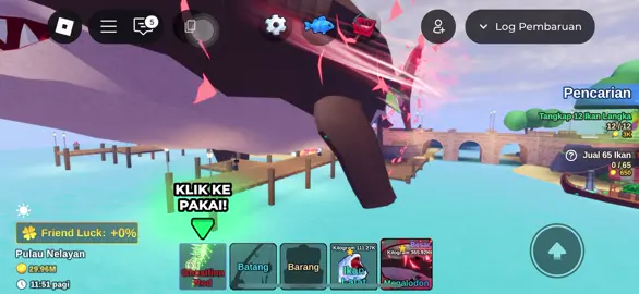 Akhirnya naik juga BIG MEGALODON 😂😂😂 #fishit #roblox #talon 