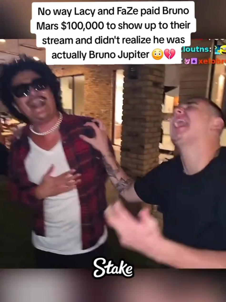No way Lacy and FaZe paid Bruno Mars $100,000 to show up to their stream and didn't realize he was actually Bruno Jupiter 😳💔 #lacy #brunomars 