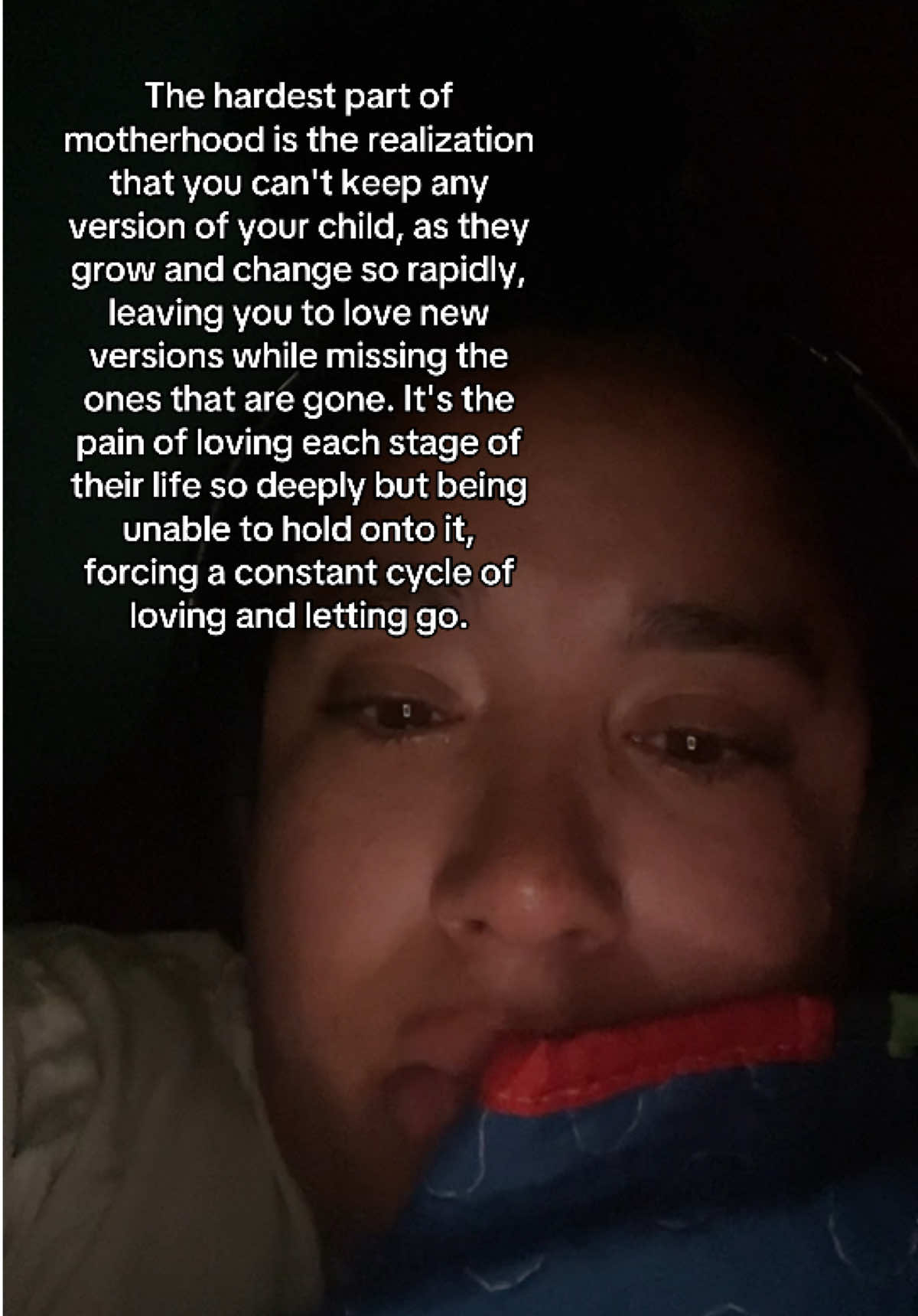Most nights my 6 year old wants me to lay with him until he falls asleep and often I accidently fall asleep too . I can’t help but think someday soon he won’t want/ need me to lay with him anymore & it just reminds me of all the different stages that in the moment seemed like they would last forever now I can hardly remember . I was bawling listening to this poem earlier tonight but it’s so true my text on the screen is just the paraphrased version . I think this is often that feeling of not feeling done having babies because I miss the babies I have time just goes much too fast  #motherhood #MomsofTikTok #momsover30 #relatablemom #momlife 