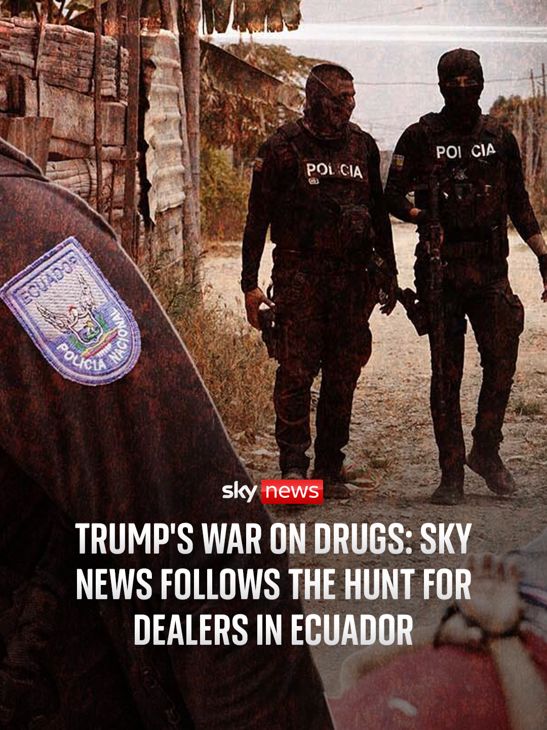 Ecuador is only a transit country, but it is on Trump's list of troublesome countries like Colombia and Venezuela.⁠ ⁠ Sky's Stuart Ramsay followed the special forces police in Ecuador hunting down drug dealers with drones.⁠ #SkyNews #DonaldTrump #Eucador