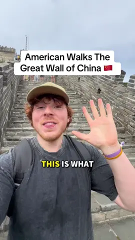 American tourists shows what it’s like atop the Great Wall of China 🇨🇳  To access the Great Wall of China you need to book a tour or take a private transfer to the entrance. The most popular location to visit the Great Wall in Beijing which is the capital of China.  Things you should know. Being physically fit is necessary, you can bring food and water from home. Extras on the Great Wall cost more than your actual entry ticket. You can book either a full or half day tour, I recommend half #fyp #tellme #traveltiktok #china #beijing 