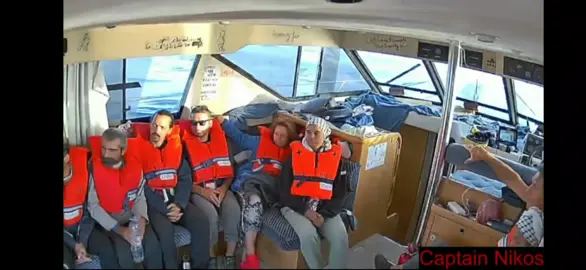 global sumud flotilla being taken over . Captain nikos intercepted 