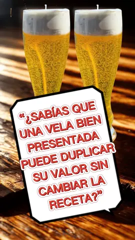 ¿Sabías que la presentación puede duplicar el valor de tu vela sin cambiar la receta? ✨ Muchas veces nos enfocamos solo en aroma o color, pero el secreto está en los detalles: historia, empaque y estética. Mira cómo transformamos una simple mezcla en una vela en forma de copa de cerveza 🍺. Ingredientes: -200 g de cera en gel 🧼 -50 g de cera de soya 🌿 -Esencia de naranja 🍊 -Colorante amarillo oro 💛 -Copa de cristal 🍺 -Mecha + palito para sujetar 🪵 Preparación: 1️⃣ Coloca la mecha en la copa y sujétala con un palito. 2️⃣ Derrite la cera en gel (200 g) a 85-95 °C. 3️⃣ Agrega esencia de naranja + colorante amarillo oro y mezcla bien. 4️⃣ Vierte en la copa y deja solidificar. 5️⃣ Derrite la cera de soya (50 g) a 65-75 °C y añade esencia de naranja. 6️⃣ Deja enfriar hasta 40 °C y bate para crear espuma cremosa. 7️⃣ Derrite un poco la superficie con pistola de calor y coloca la espuma con manga pastelera. 8️⃣ Deja solidificar y tendrás una vela que parece una cerveza real 🍺✨. 👉 Síguenos, comenta PRESENTACIÓN, guarda este video 📌 y escríbenos por privado 📩 para aprender más. #velashandmade #velasartesanales  #velasaromaticas #candlemaker #velasdecorativas #jabonesartesanales  #soaplove #emprendimientocreativo  #velasartesanais  #handmadewithlove  #cursodevelas #emprenderdesdecasa #hechoconamor 