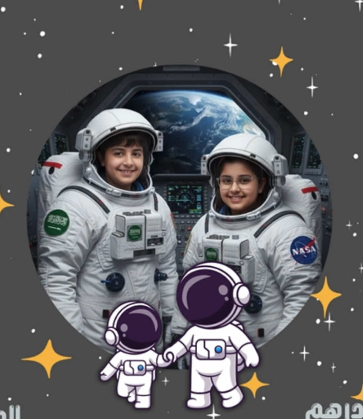 فيديو عن كيفية العيش في الفضاء بشخصية الأخوين لُجين و فهد💖 حفظهم الله✨ يمكننا تنفيذ الفيديو حسب صورة الطفل، والمحتوى المطلوب ، والمده المحدده✨  للتواصل على الخاص💌… #creatorsearchinsights  #اسبوع_الفضاء_العالمي  #العيش_في_الفضاء  #خدمات_طلابية  #اكسبلور 