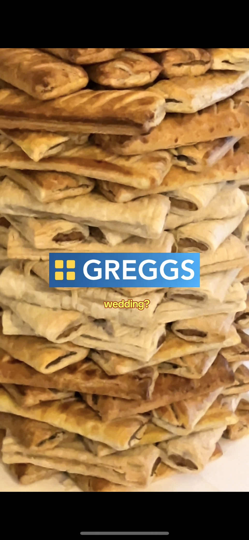 wedding goals honestly #greggs #wedding #weddingfood #britishfood 