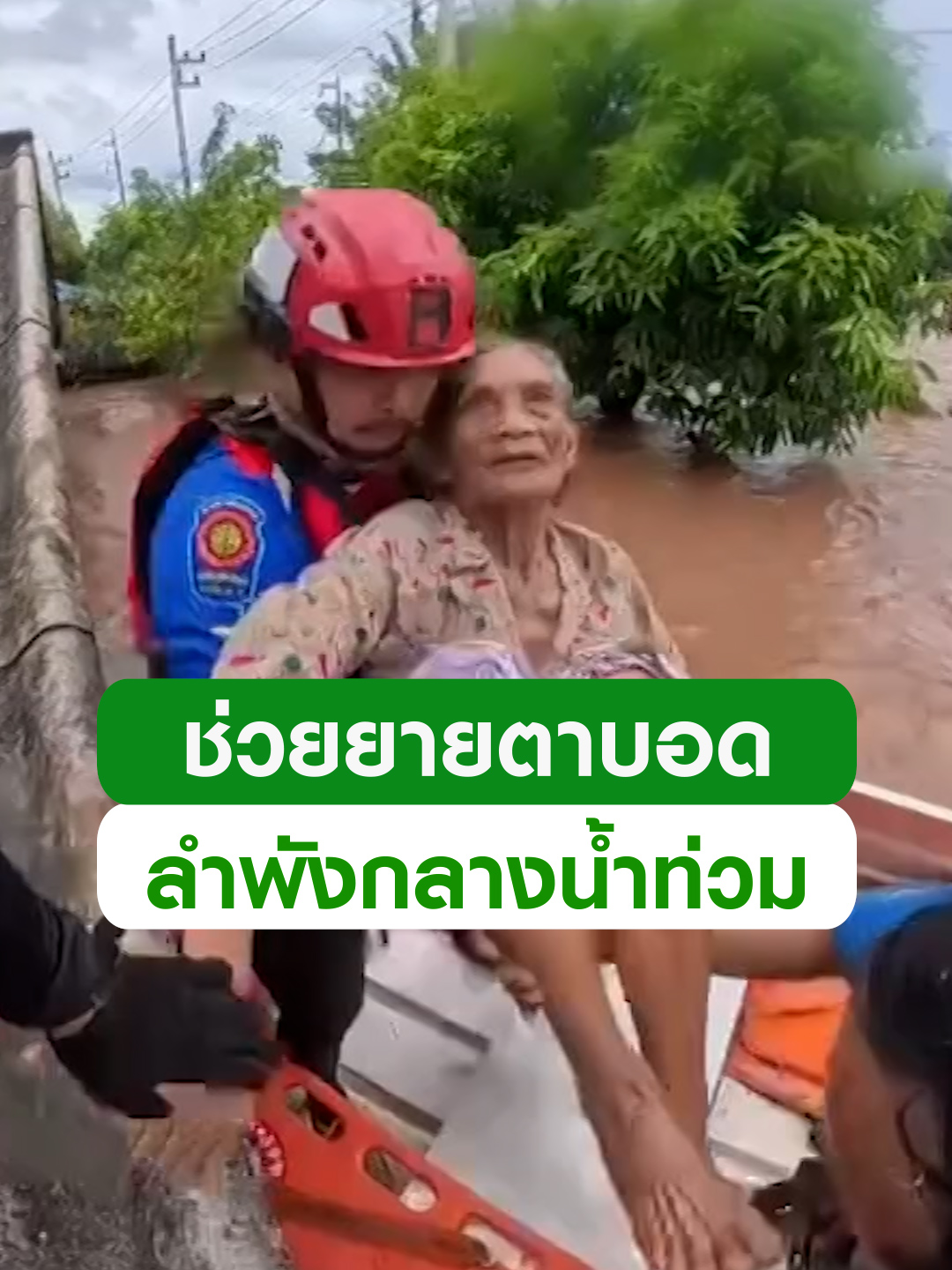 หัวใจพองโต! กู้ภัยตาดี สังเกตเห็นคุณยายตาบอด ติดอยู่ในบ้านลำพังกลางน้ำท่วมสูง ก่อนจะปีนหลังคาเข้าช่วยเหลือ #ข่าวtiktok #น้ำท่วม #ยาย #กู้ภัย #ใจฟู #trending #trendingnow #คลิปโซเชียล #ไทยรัฐทีวี32