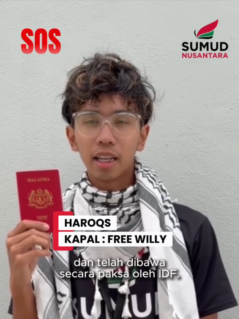 🚨SOS MESEJ DELEGASI KAPAL FREE WILLY🚨 Sebarkan video ini seluasnya! Kerana jika kalian menonton video ini, bermakna delegasi Malaysia di Kapal Hio iaitu : 1. Hareez Adzrami @haroqscrazy  2. Haikal Luqman 3. Dr. Taufiq sudah ditahan secara tidak sah oleh rejim Israel di perairan antarabangsa. حسبنا الله ونعم الوكيل  No More Silence. No More Siege. #NusantaraForGaza #BreakTheSiege #SumudNusantara #GlobalSumudFlotilla 