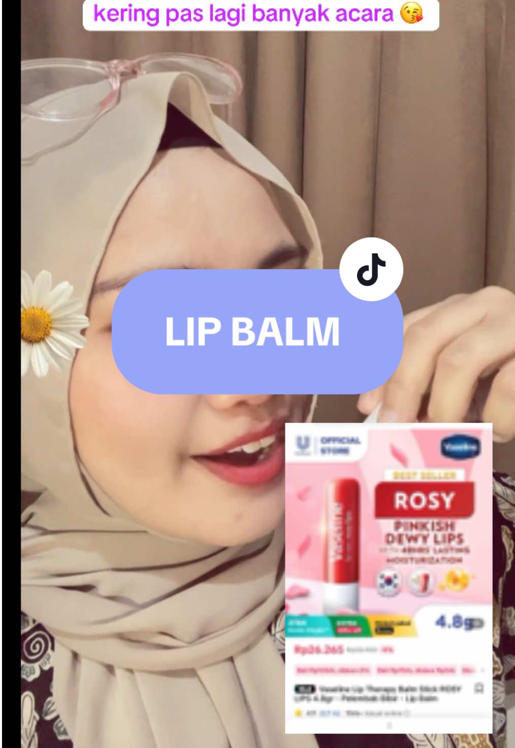 ✨Bibir kering? Pecah-pecah? Bye-bye! ✨ Vaseline Lip Balm hadir buat bikin bibir kamu lembap, halus, dan sehat seharian 💖 ✔️ Praktis dibawa kemana aja ✔️ Wanginya soft & nyaman ✔️ Bikin bibir natural glowing 💋 #TeamBibirLembap udah coba belum? 😉