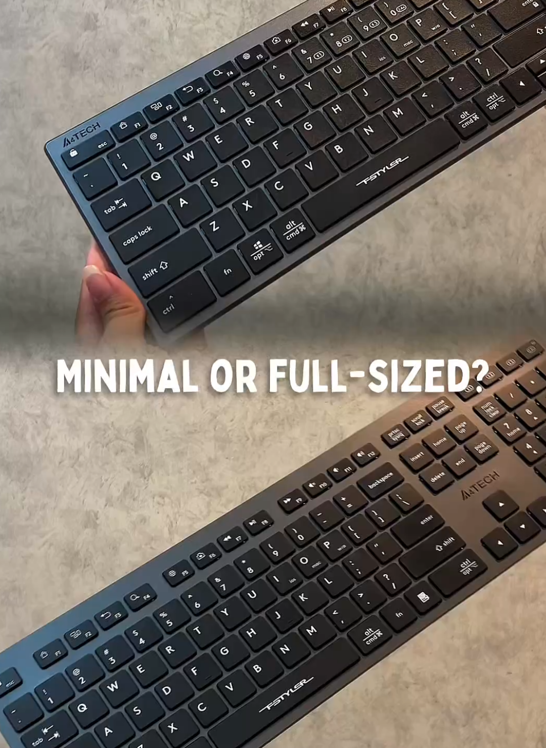 Minimal or full-sized? 🔥 The FBX50C gives you the same slim scissor-switch feel, now with a full layout and multi-device power. Which one would you pick? 👀⌨️ #A4Tech #FBX50C #GadgetFinds #KeyboardSetup #playbookstore 