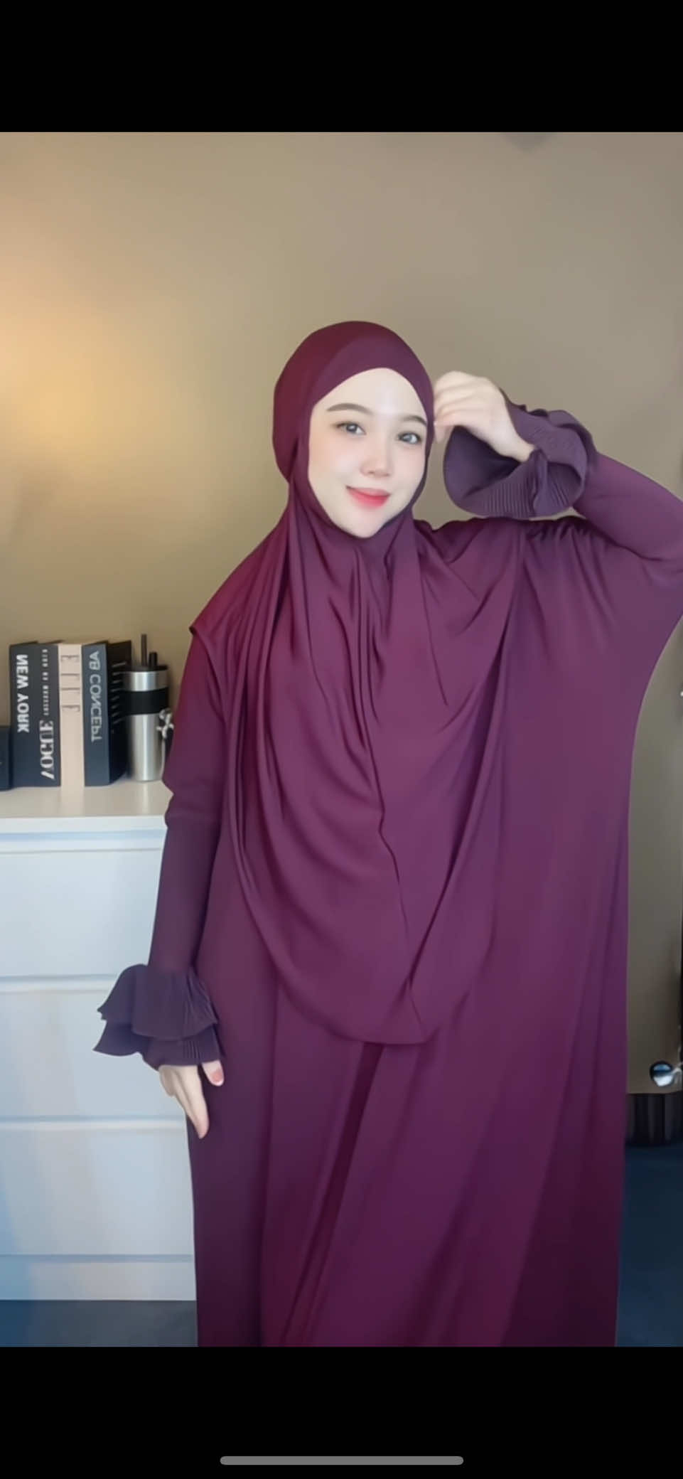 Abaya tangan bunga mekar 🌸 #abaya #gamis #ootdhijab #rekomendasioutfit #fyp 