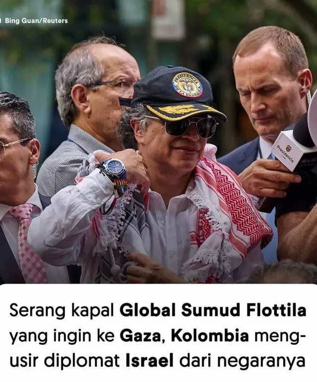 Gegara serang kapal Global Sumud Flotilla #kolombia #globalsumudflotilla #gaza #palestine #israel 