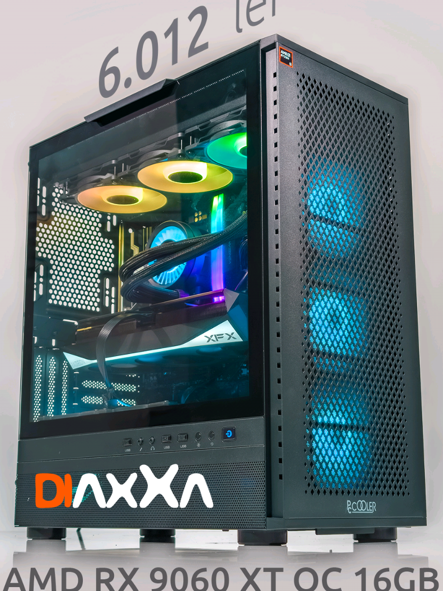 🎮 PC Gaming Diaxxa 6.012 lei AMD RX 9060 XT OC 16GB + AMD Ryzen 5 9600X ▶️ https://cel.ro/s/06be0
 🎮 AMD RX 9060 XT ▶️ https://cel.ro/c/MlFWUlp9WSdsf0Y
 🎮 Carcasa PcCOOLER ME200 MESH ▶️ https://cel.ro/s/e94p #pcgaming #gamingpc #pcbuild #pc #diaxxa   Placa video XFX Mercury AMD Radeon RX 9060 XT OC Gaming Edition 16GB GDDR6 128 bit
 AMD Ryzen 5 9600X 3.9GHz 6 Core AM5 Box
 Placa de baza ASRocK B850M-X R2.0 AMD B850 Socket AM5 mATX 
 Kit Memorie Corsair Vengeance RGB Black Intel XMP 3.0 32GB 2x16GB DDR5 6000MHz CL38 Dual Channel
 ARCTIC Liquid Freezer 3 Pro 360 A-RGB Racire cu lichid AIO 360mm Intel\/ AMD Negru
 PcCOOLER ME200 MESH BK Full Tower E-ATX ARGB Black
 SSD Kingston NV3 1TB PCI Express 4.0 x4 M.2 NVMe 2280 SNV3S/1000G
 Aerocool Lux 650M 80+ Bronze 650W 