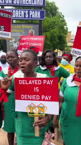 LIVE NOW || A group of Ghanaian nurses and midwives from the 2020 batch have converged at Efua Sutherland Park in Accra to protest nearly 10 months of unpaid salaries. They plan to march to the Ministry of Health and the Ministry of Finance to present a petition, urging government to address their long-standing salary delays. #foryou #tinanewsgh 