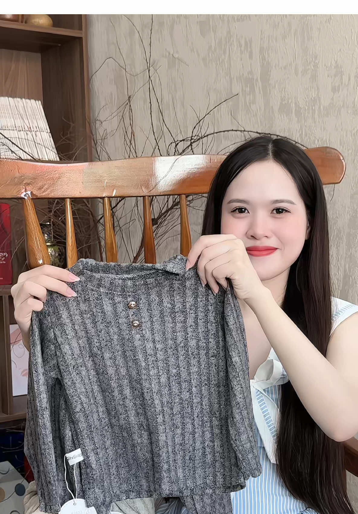 Bộ dài tay chất tăm gân lông mịn đẹp lắm ạ 🥰 #thoitrangtreem #bodaitaychobe #phamdiutb 
