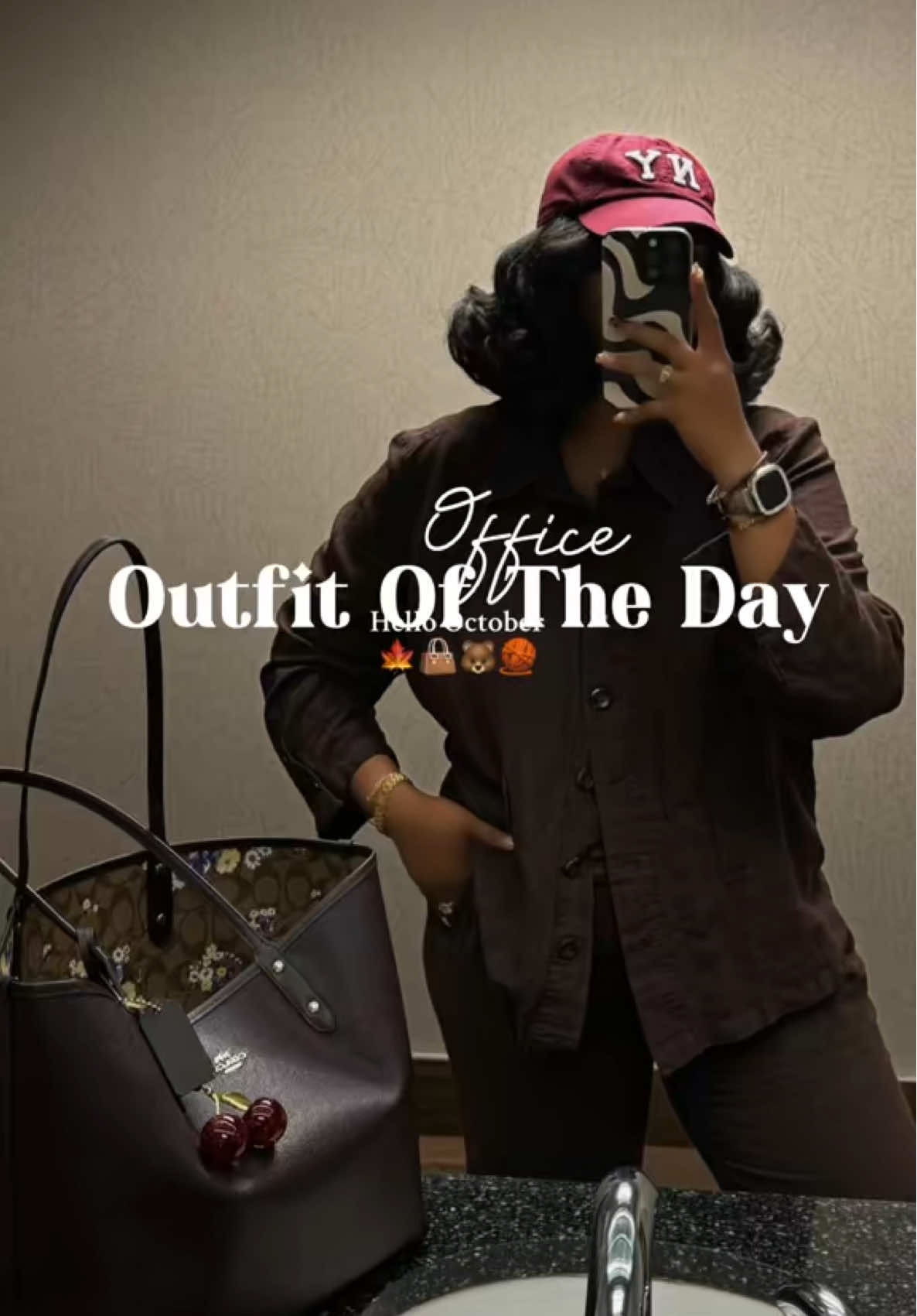 October 🍂🐻🪵🧡 #fallaesthetic #falloutfitinspo #workoutfit #OOTD #corporategirlies work ootd, blackgirltok , midsize fashion 
