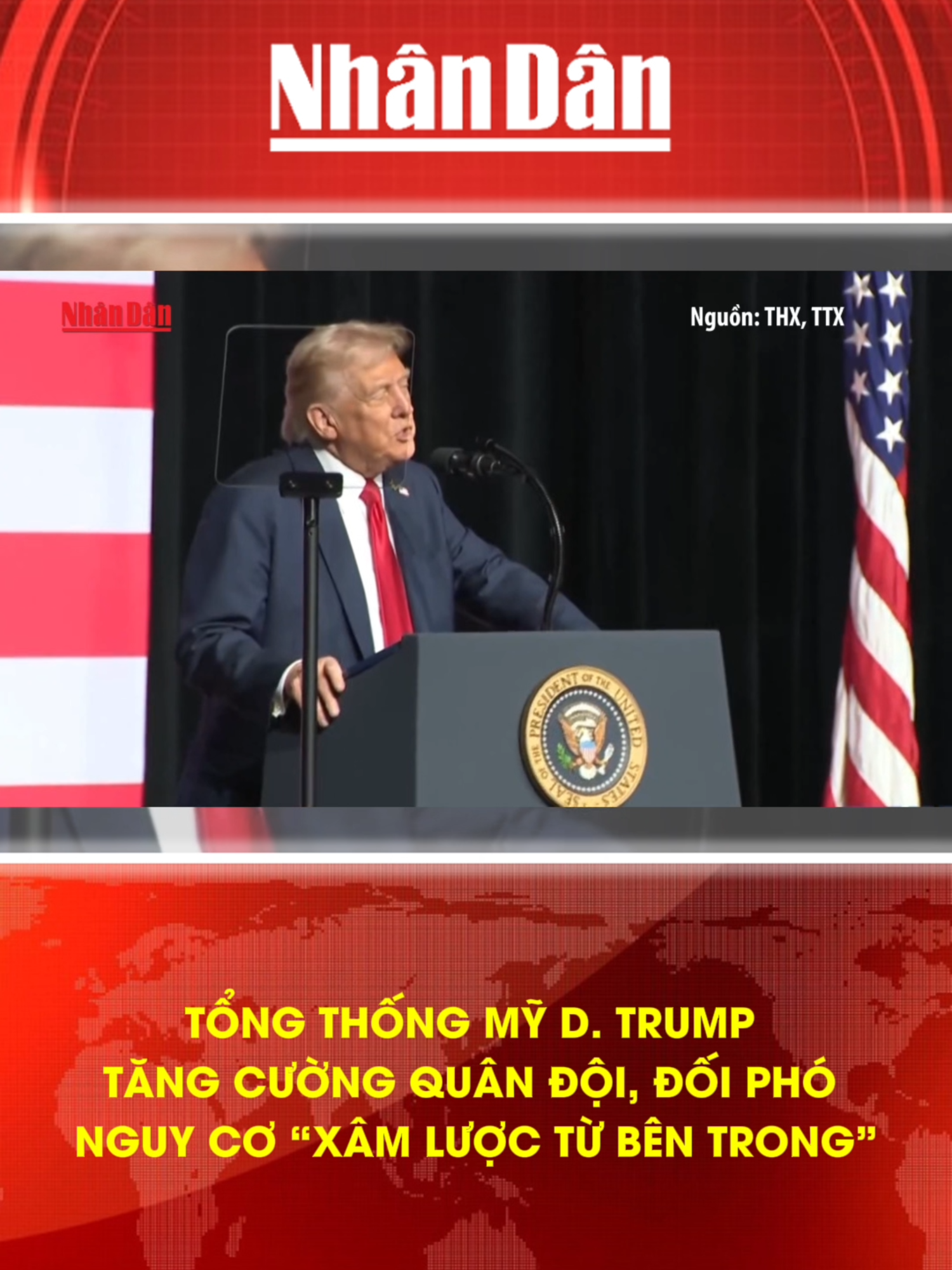 Tổng thống Mỹ D. Trump tăng cường quân đội, đối phó nguy cơ “xâm lược từ bên trong” #baonhandan #tiktoknews #socialnews #tintuc24h #mcv