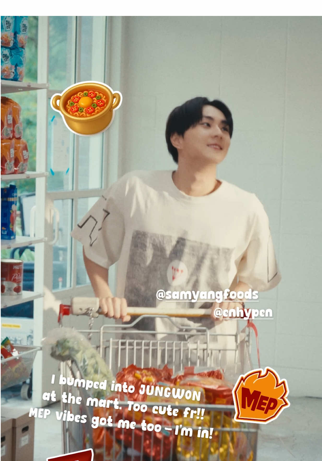 MEP만 보면 신나하는 정원이… 근데 나는 너만 보면 신나 😉 JUNGWON gets all excited seeing MEP… but I get super excited just seeing JUNGWON 😉 #엔하이픈 #ENHYPEN #MEP  #Samyang #JUNGWON 
