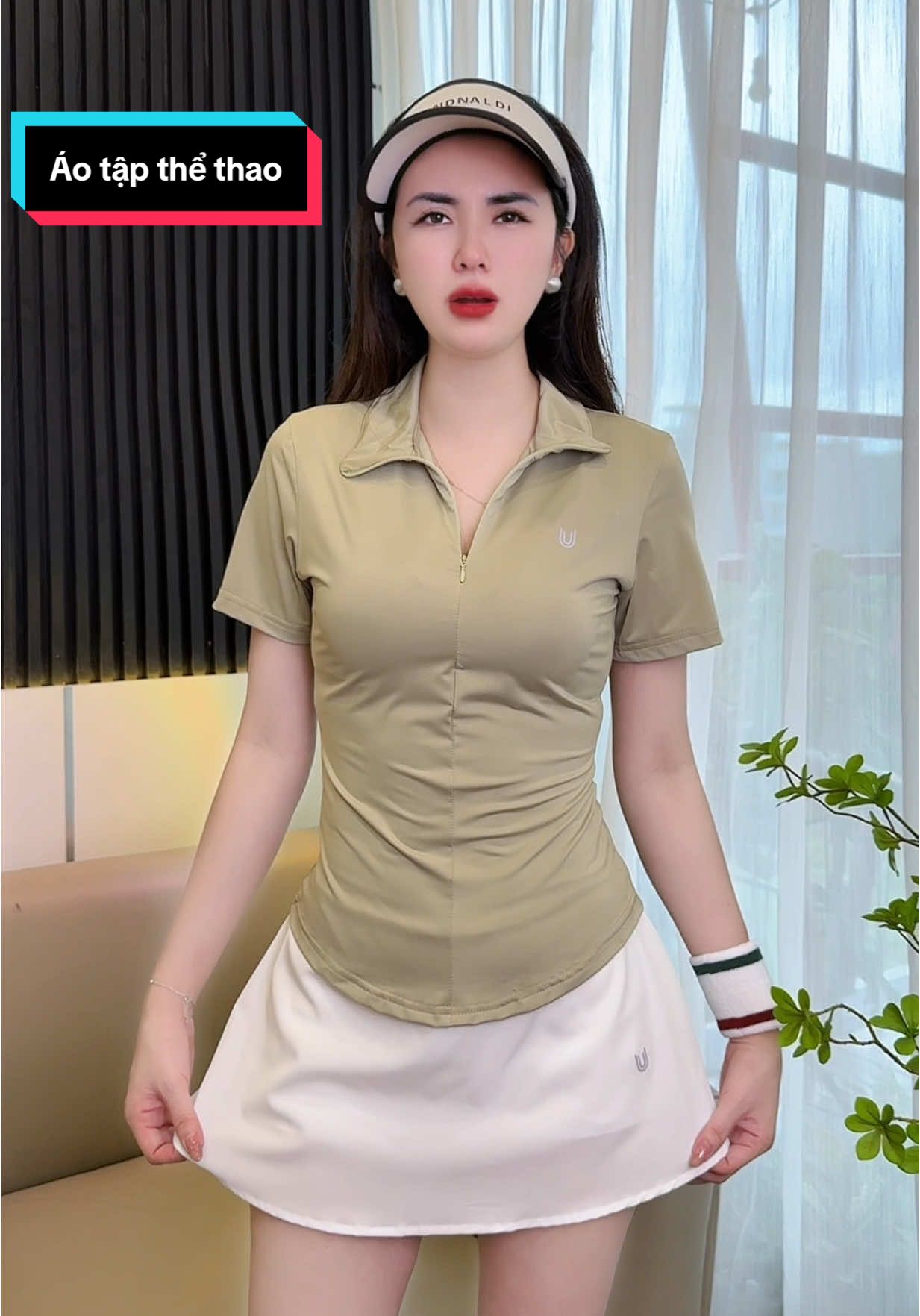Áo tập cổ bẻ năng động thể thao, lịch sự kín đáo #thudongxudaily #dotap #aothethao #gym 