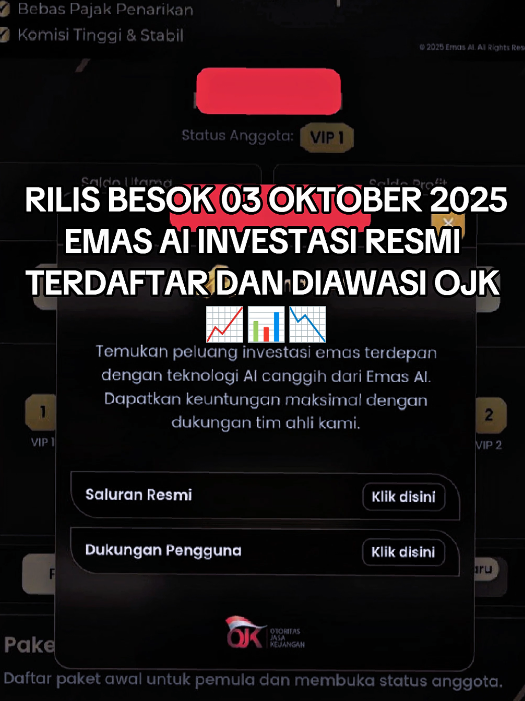 Besok rilis gaes platform terpercaya aman resmi OJK 📈📉 #emasai #emasaiinvestasi #investasi #xyzbcafypシ #foryoupage 