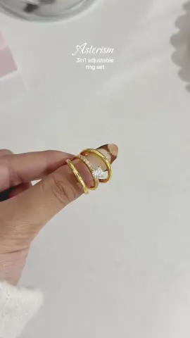 @Asterism Jewelry 3in1 adjustable ring set ✨#asterism #asterismph #ring #ringset #adjustablering 