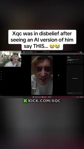 Xqc was in disbelief after seeing an AI version of him say THIS… 😭😭 #xqc #fyp #viral 