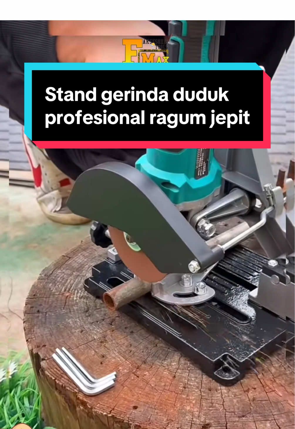 Motong besi & kayu makin presisi! Dudukan gerinda bikin kerja jadi rapi, cepat dan aman  #standgerinda#gerinda#grinder#covergerinda#dudukangerinda 