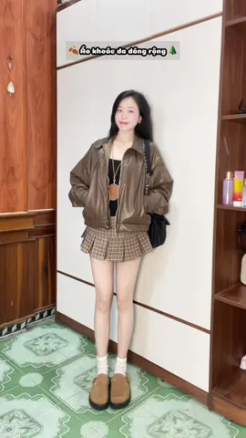 Áo khoác da dáng rộng xinh tui mê nha #xuhuong #phoidoxinh #OOTD #oufit #mihohouse 