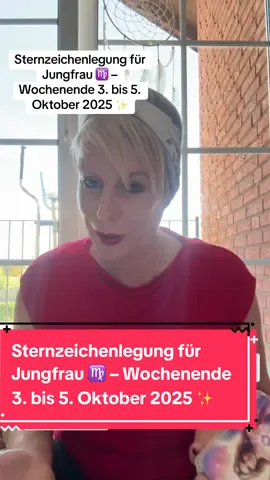 Sternzeichenlegung für Jungfrau ♍ – Wochenende 3. bis 5. Oktober 2025 ✨ Diese Legung ist allgemein – sie kann auf dich zutreffen, teilweise oder auch gar nicht. Kartenlegungen sind ein Wegweiser und dienen der Unterhaltung – mach dein Leben niemals davon abhängig. Ich bin kein Arzt, kein Heilpraktiker und auch kein Therapeut. Wenn du eine persönliche Kartenlegung möchtest, klick auf den Link in meiner Bio oder schreib mir eine WhatsApp. Gelegt wurde mit den Lenormand-Karten von Angelina Schulze, den Engelskraft-Lanamore-Karten. 💫 Speichere dir das Video gerne ab und schaue später wieder vorbei. ❤️ Mach auch gerne das Herz ❤️ rot und drück auf das ➕ – darüber würde ich mich sehr freuen. #Jungfrau #Sternzeichen #Lenormand #Kartenlegung #TarotTok