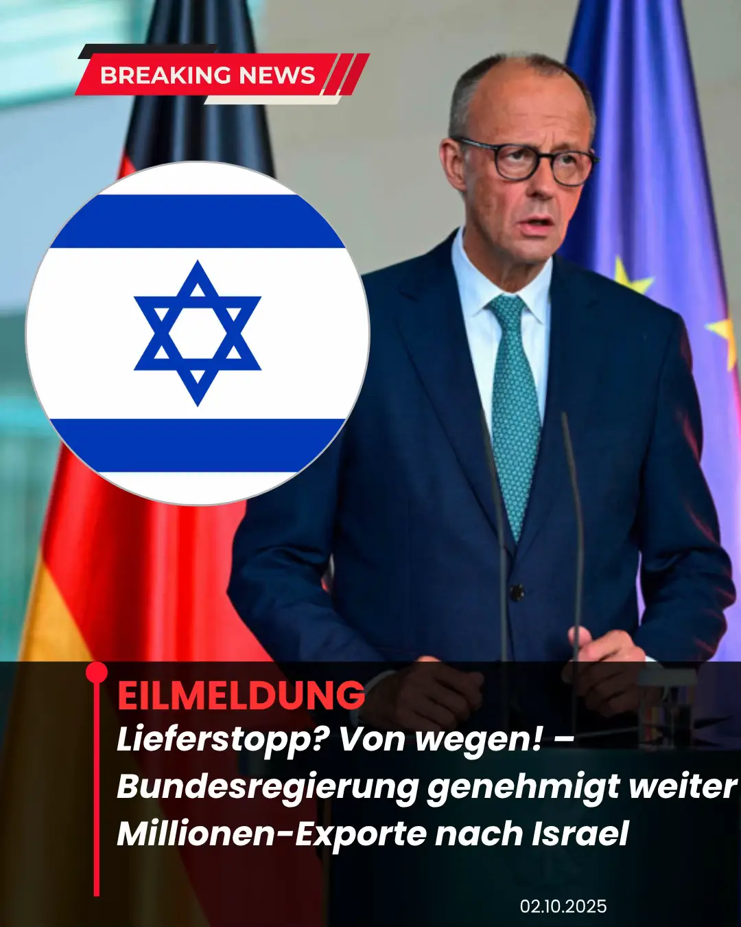 Die Bundesregierung steht erneut in der Kritik: Trotz des am 8. August verhängten teilweisen Exportstopps von Rüstungsgütern nach Israel wurden seitdem Waffenlieferungen im Wert von mindestens 2,46 Millionen Euro genehmigt. Das geht aus einer Antwort des Bundeswirtschaftsministeriums auf eine Anfrage der Linksfraktion im Bundestag hervor, die der Deutschen Presse-Agentur vorliegt. Bundeskanzler Friedrich Merz (CDU) hatte angeordnet, dass vorerst keine Ausfuhren mehr genehmigt werden, die im israelischen Krieg in Gaza direkt eingesetzt werden könnten. Die Maßnahme wurde damals als deutliches Signal präsentiert – doch die Realität sieht differenzierter aus. In den ersten fünf Wochen nach der Ankündigung gab es tatsächlich keine neuen Ausfuhrerlaubnisse. Doch zwischen dem 13. und 22. September wurden wieder Genehmigungen erteilt. Um welche Art von Rüstungsgütern es sich handelt, bleibt weitgehend unklar. Offiziell wird auf acht Kategorien verwiesen, darunter Raketen- und Torpedo-Technologie, Marine-Ausrüstung und Kriegsschiffe. Da es sich jedoch nicht um Kriegswaffen im engeren Sinne handelt, dürfte es sich um Zubehör oder technische Ausrüstung handeln. Die Linken-Abgeordnete Lea Reisner reagierte scharf auf die Enthüllungen: „Die Bundesregierung führt die Öffentlichkeit mit einem angeblichen Lieferstopp in die Irre, während sie weiter Rüstungsgüter im Millionenwert nach Israel genehmigt. Dieser ,Stopp‘ ist reine Augenwischerei und kann jederzeit nach Belieben kassiert werden.“ ⸻ Fazit & Analyse: Die Diskrepanz zwischen politischer Ankündigung und tatsächlichem Handeln wirft Fragen nach der Glaubwürdigkeit der Bundesregierung auf. Während offiziell ein Lieferstopp kommuniziert wurde, zeigen die Fakten, dass weiterhin Exporte genehmigt werden – wenn auch in anderer Form. Die Bundesregierung bewegt sich damit auf einem schmalen Grat zwischen außenpolitischer Symbolik und wirtschaftlichen sowie sicherheitspolitischen Interessen. Das Vorgehen verstärkt den Eindruck, dass die Regierung weniger an konsequenter Umsetzung, sondern stärker an politischem Schadensmanagement interessiert ist. Der Exportstopp wirkt so eher wie ein politisches Signal für die Öffentlichkeit, nicht jedoch wie ein verbindlicher Kurswechsel. ⸻ #Lieferstopp #Bundesregierung #Israel #Waffenexporte #Merz