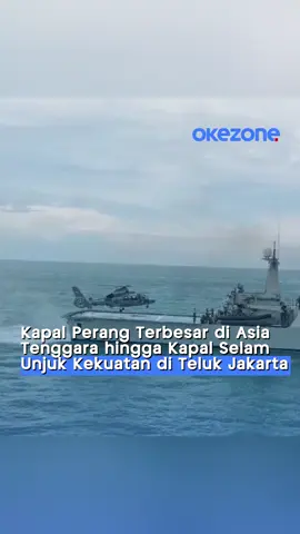 TNI AL gelar parade megah di Teluk Jakarta. Presiden & Wapres menyaksikan langsung dari atas kapal. Meriam, rudal, drone, dan helikopter unjuk kekuatan #tni #huttni #tnial #okezone #okezonecom 