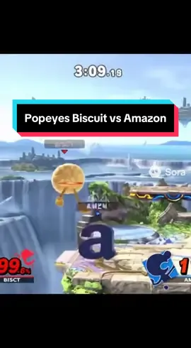 amazon logo vs popeyes biscuit in smash bros ultimate #amazon #popeyes #smashbrosultimate 