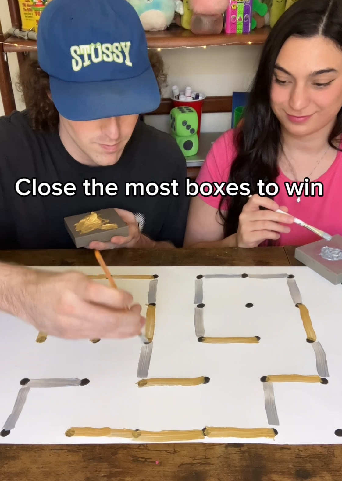GRID WARS🏁💛🩶 #twoplayergames #GameNight #coupleschallenge #penandpaper #boardgames 