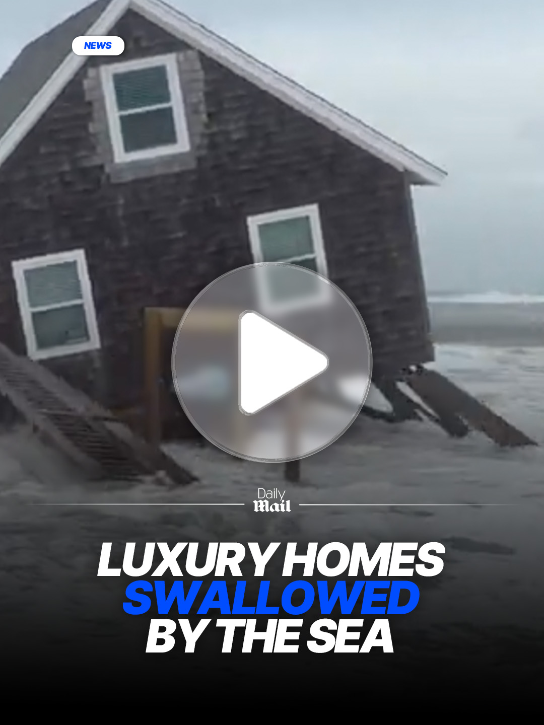 Six beachfront houses fell into the ocean as rough surf from offshore hurricanes pounded North Carolina's Outer Banks. The homes, perched on stilts on Hatteras Island, buckled one by one as six-to-12 foot waves from Hurricanes Humberto and Imelda slammed the coast.  Five fell in under an hour just after 2pm and a sixth toppled just before midnight, locals said. They were condemned back in 2023, and though once valued at around $400,000 each, the homes had lost all their worth by the time they toppled. #news #world #usa #storm