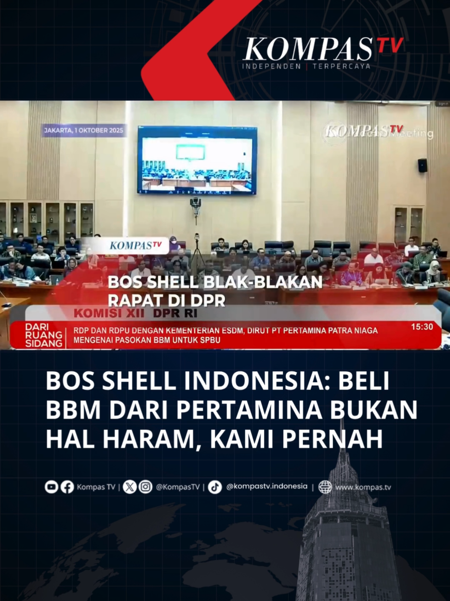 Presiden Direktur Shell Indonesia, Ingrid Siburian membeberkan stok bahan bakar minyak Shell di Indonesia. Ingrid juga mengatakan bahwa 200 SPBU Shell di Jawa hampir seluruhnya telah kehabisan stok BBM jenis bensin sejak Agustus lalu dan akan berpotensi habis. Dalam kesempatan itu, Vice President Corporate Relations Shell Indonesia Susi Hutapea juga mengatakan bahwa pembelian base fuel dibeli Pertamina harus sesuai kesepakatan. Tuliskan komentarmu dan dapatkan berita terkini lainnya di www.kompas.tv serta youtube.com/kompastv #SOROTKompasTV #TikTokBerita