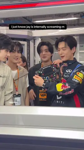 he won as a fanboy aww #jay #redbull #enhypenjay #parkjongseong #f1 